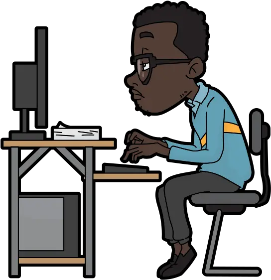  Cartoon Computer Png Guy On Computer Cartoon Cartoon Computer Png