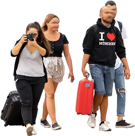  Four People With Luggage Immediate Entourage People With Luggage Png Luggage Png