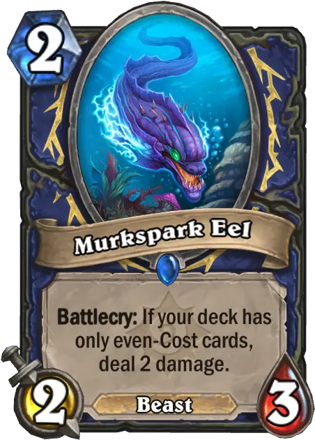  Murkspark Eel Hearthstone Card Statistics Hsreplaynet Spirit Of The Shark Hearthstone Png Eel Png