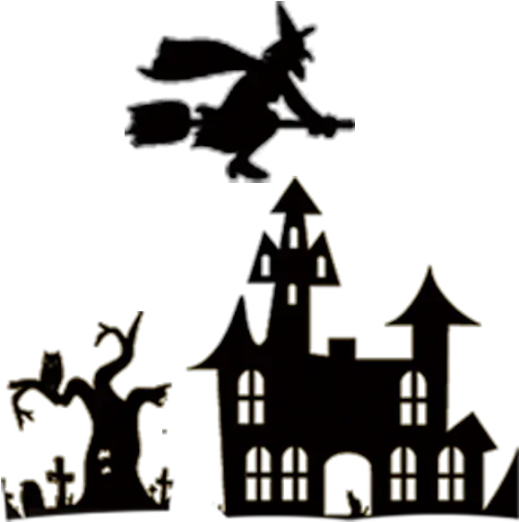  Silhouette Ghost Clip Art Halloween Png Download 850850 Halloween House Silhouette Png