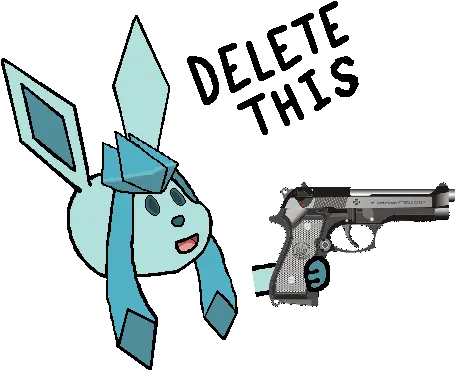  I Made A Glaceon Hold Gun Enjoy Pokemon Glaceon Gun Png Glaceon Png