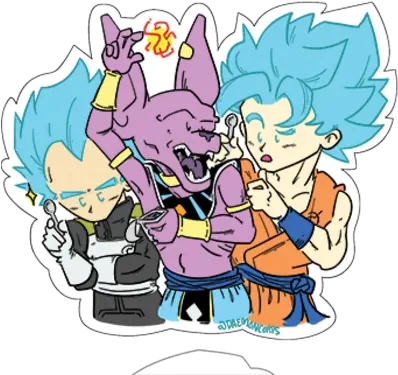  Beerus Group Water Proof Sticker Gabushop Online Store Cartoon Png Beerus Png