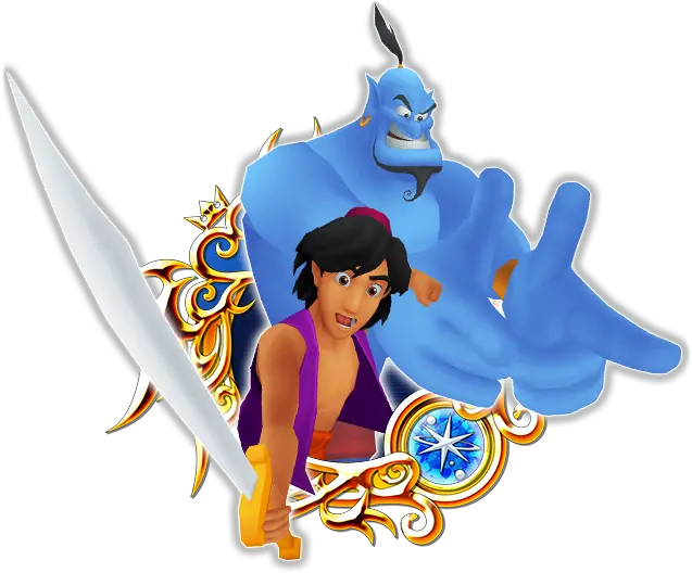  Aladdin Genie Kingdom Hearts Union X Medals Png Genie Png