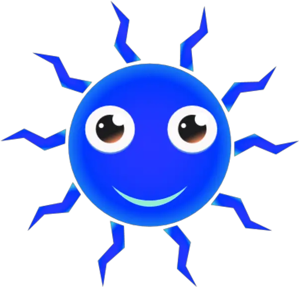  Happy Sun Smiling Eyes Mouth Cartoon Blue Sun Clipart Png Happy Sun Png