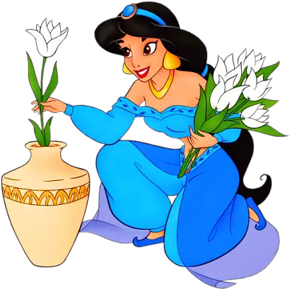  Aladdin Png Princess Jasmine With Flower Full Size Png Jasmine Princess Jasmine Png