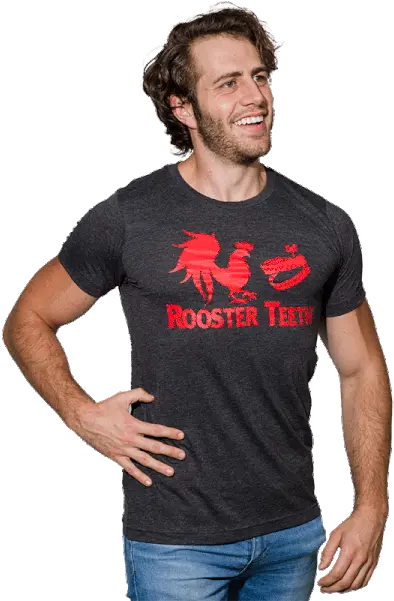  Rooster Teeth Heather Logo T Shirt Crew Neck Png Rooster Teeth Logo