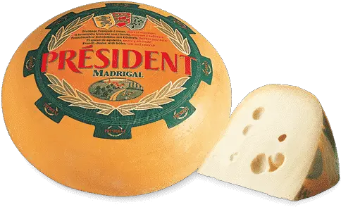  Président Madrigal Cut And Wrap Wedge Cheese President Madrigal Cheese Png Cheese Wheel Icon