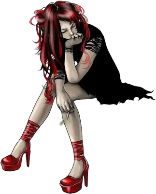  Clipcookdiarynet Anime Girl Clipart Goth 11 322 X 400 Png Goth Png