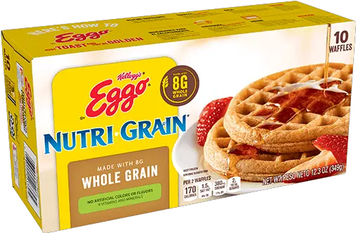  Kelloggu0027s Eggo Nutri Grain Made With Whole Grain Waffles Whole Grain Waffles Frozen Png Waffle Transparent