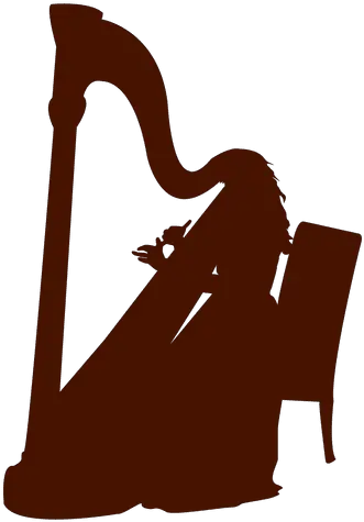  Musician Music Instrument Harp Silhouette Transparent Png Harp Silhouette Png Harp Png