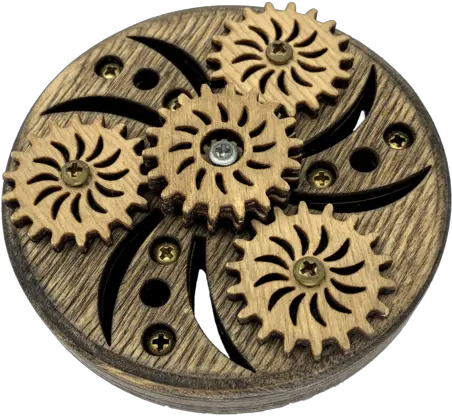  Wooden Geared Fidget Spinner Kinetic Rose Circle Png Fidget Spinner Transparent