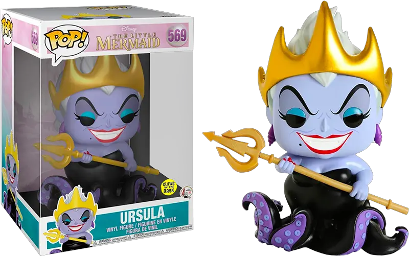  Ursula 10 Inch Glow In The Dark Little Mermaid 569 Damaged 7510 10 In Ursula Funko Pop Png Little Mermaid Png