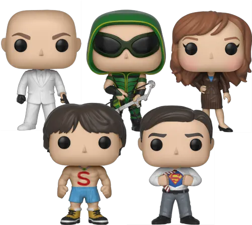  Pop Tv Smallville Set Of 5 Pops Clark Kent Lex Luthor Funko Pop Smallville Png Lex Luthor Png