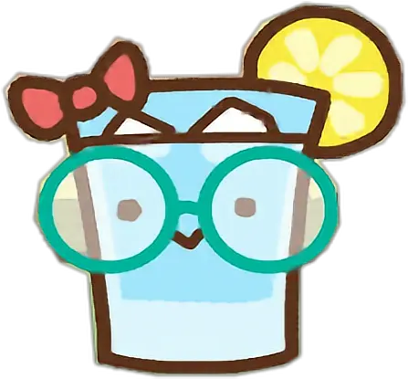  Clawbert Cute Kawaii Cartoon Glass Sticker By Laura Kawaii Lemons Transparent Png Cartoon Glasses Transparent