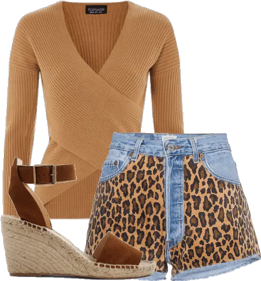  Cheetah Print Outfit Shoplook Sandal Png Cheetah Print Png