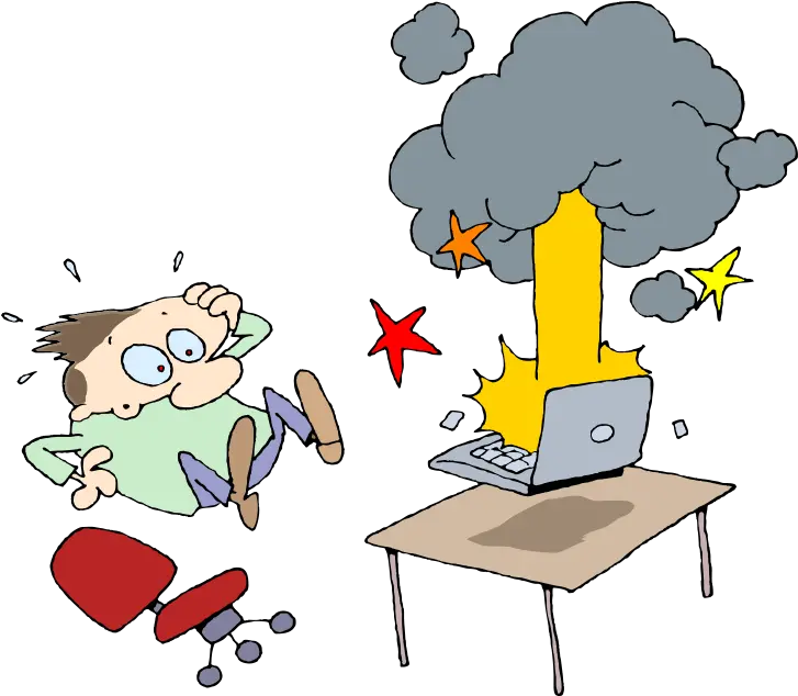  Download Hd Computer Crash Cartoon Computer Crash Clipart Computer Clip Art Png Cartoon Computer Png