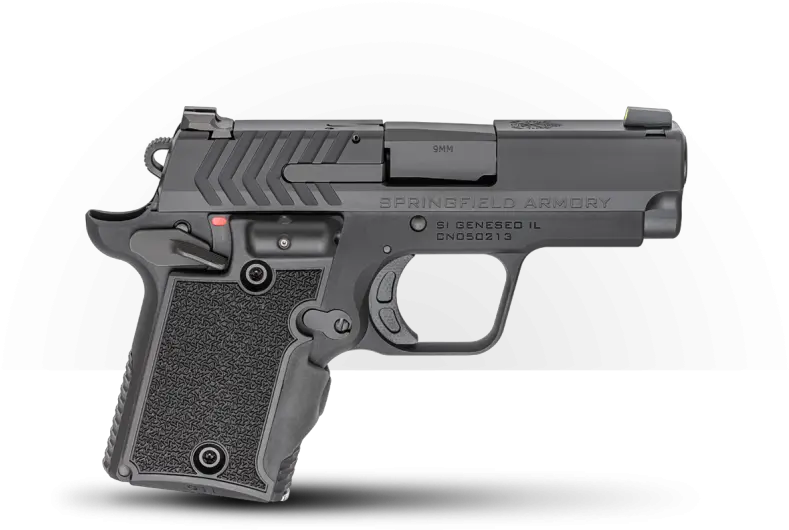  911 3 9mm Handgun W Viridian Grip Laser Nitride Springfield 911 9mm With Hogue Grips Png Hand Gun Png