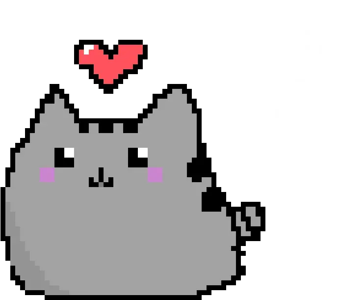  Download Pixel Art Pusheen U003c3 Pixel Cat With Heart Full Cat Png Pixel Pixel Heart Png