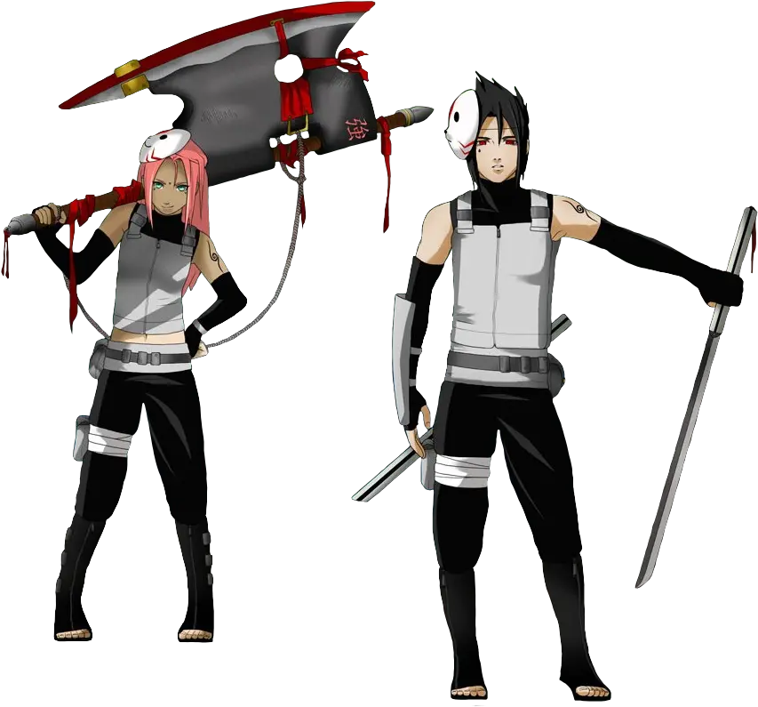  Sasuke And Sakura Anbu Render Naruto Anbu Sasuke And Sakura Png Sasuke Png