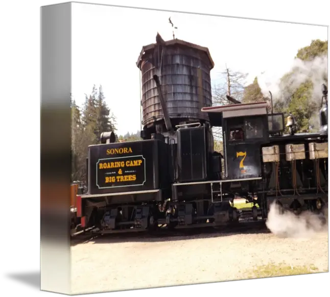  Dscf Water Tower And Steam Train By Timothy Broughton Roaring Camp And Big Trees Narrow Gauge Railroad Png Water Tower Png