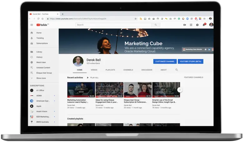  Marketing Cube Youtube Channel Macbook Pro 800470 U2013 Derek Bell Low Code Visual Programming Png Youtube Bell Png