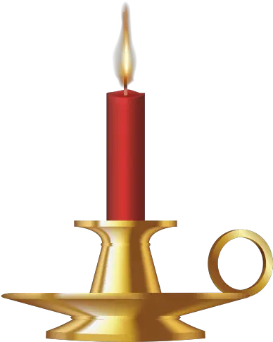  Red Candle Png Lamparina Candle In Candlestick Png Christmas Candle Png