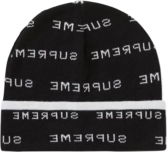  Supreme Logo Repeat Beanie Black Supreme Logo Repeat Beanie Png Supreme Logo Font