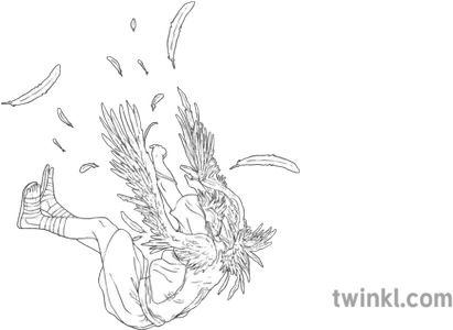  Icarus Falling Flying Wings Person Man Ancient Greek Greece Greek Mythology Icarus Falling Drawing Png Person Falling Png