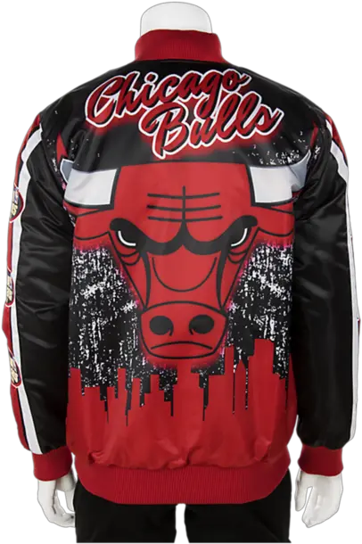  Starter Chicago Bulls Christmas Satin Jacket Long Sleeve Png Chicago Bulls Logo Transparent