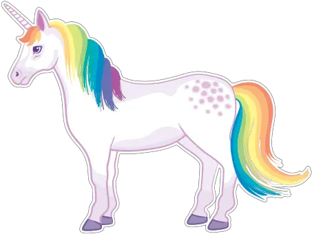  Printed Vinyl Cute Unicorn Left Stickers Factory Animal Figure Png Cute Unicorn Png