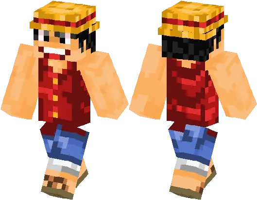  Luffy One Piece Minecraft Skin Hub Minecraft One Piece Skins Png One Piece Luffy Png