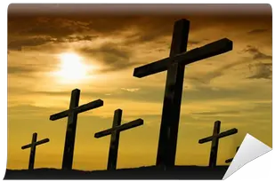  Cross Silhouette Wall Mural U2022 Pixers We Live To Change Christian Cross Png Cross Silhouette Png