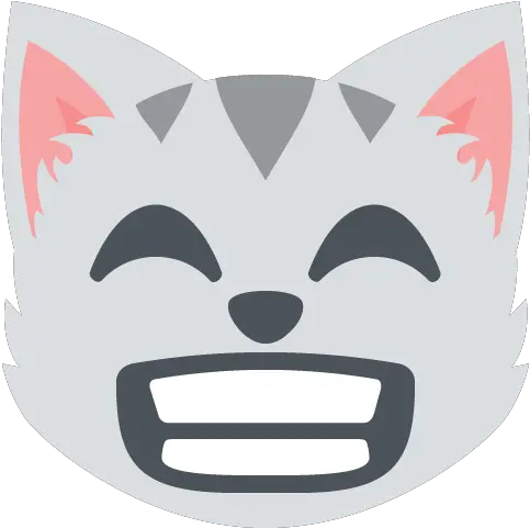  Grinning Cat Face With Smiling Eyes Cat Smiling Emoji Png Cat Emoji Png