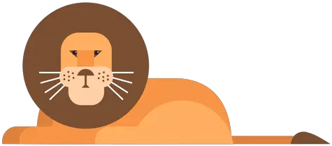  Lion King Sitting Tail Mane Flat Rounded Geometric Lion King Flat Design Png Lion Head Transparent