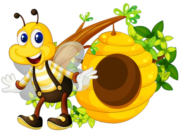  Download Buzzy Bumble Bees Clipart Cute Bee Honey Comb Honey Bee Png Clipart Bees Png