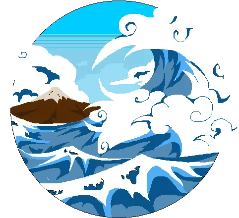  Tsunami And Mt Fuji Cc Art Png Mt Fuji Icon