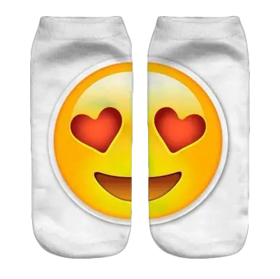  3d Emoji Printed Socks Large Love Heart Eyes Emoji Store Co Vk Png Emoji Hearts Transparent