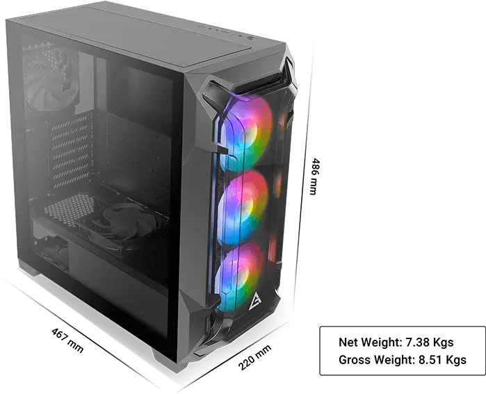  Df600 Flux Is The Best Cheap Gaming Pc Mid Tower Case With Antec Df600 Flux Png Fan Icon On Computer Case