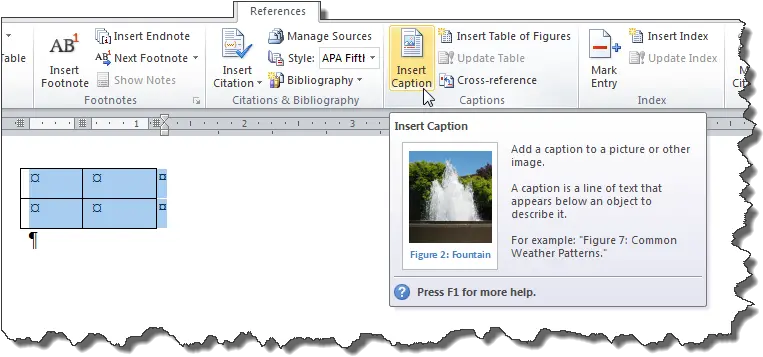  Complex Documents Microsoft Word Intermediate Useru0027s Guide Insert Caption In Ms Word Png Where Is Undo Icon In Microsoft Word