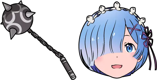  Rezero Starting Life In Another World Rem And Flail Cartoon Png Rem Png