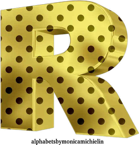  Monica Michielin Alfabetos Golden Alphabet With Polka Dots Horizontal Png Png Dots