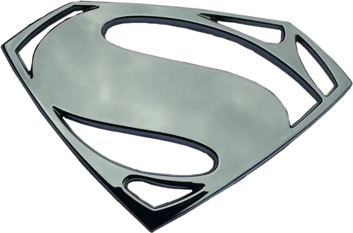  Batman V Superman Dawn Of Justice Superman Black Chrome Premium Emblem Automotive Decal Png Batman V Superman Logo Png