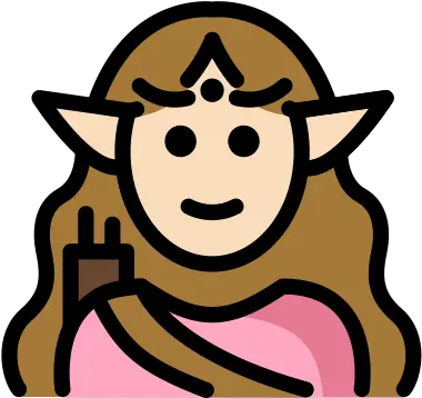  U200d Woman Elf Light Skin Tone Emoji Fantasy Elf Icon Svg Png Elf Fantasy Icon