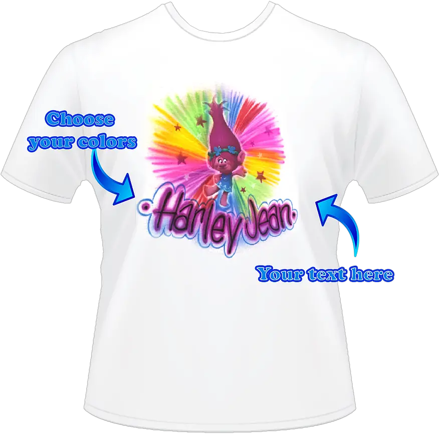  Trolls Poppy Birthday Shirt Airbrush For Girl The Boutique Active Shirt Png Trolls Poppy Png