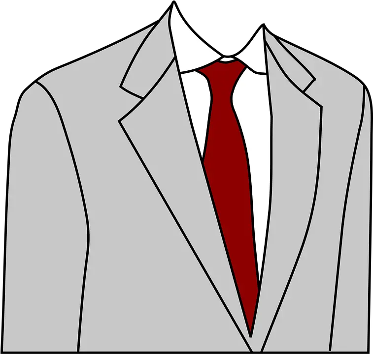  Suit Grey Clothing Free Vector Graphic On Pixabay Cartoon Suit And Tie Png Neck Tie Png