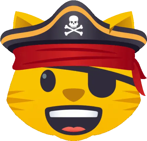  Cat Face With Pirate Hat Joypixels Sticker Cat Face With Pirate Cat Emoji Png Pirate Hat Icon