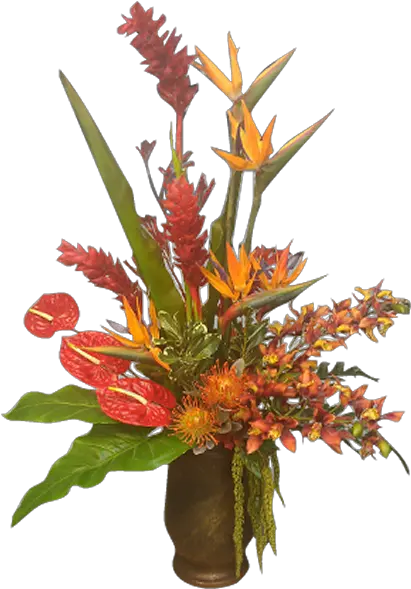  Tropical Flowers Png Redorange Tropical Bouquet Artificial Flower Tropical Flowers Png