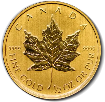  12 Oz Canadian Gold Maple Leaf Random Year Canadian Canadian Coins Png Canadian Leaf Png