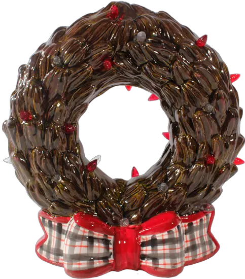  Pottery To Go Large Lighted Christmas Wreath Decorative Png Christmas Greenery Png