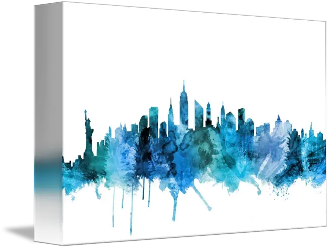  New York City Skyline By Michael Tompsett New York Skyline Canvas Art Png New York Skyline Silhouette Png